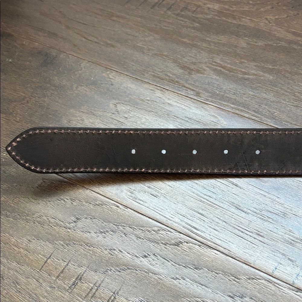 Ridge Mountain Genuine tooled leather,single stitch, silvertone embossed buckle